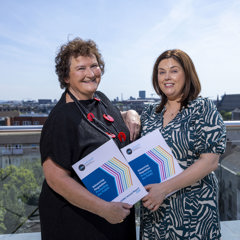 1. Launch At CORU Offices Of CORU Annual Report 2025 Mo Flynn, Chairperson, Claire O'cleary, CEO